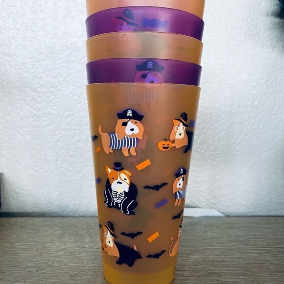 6-pc Halloween Dog Drinking Cups Tumblers Set - Picture 1 of 3